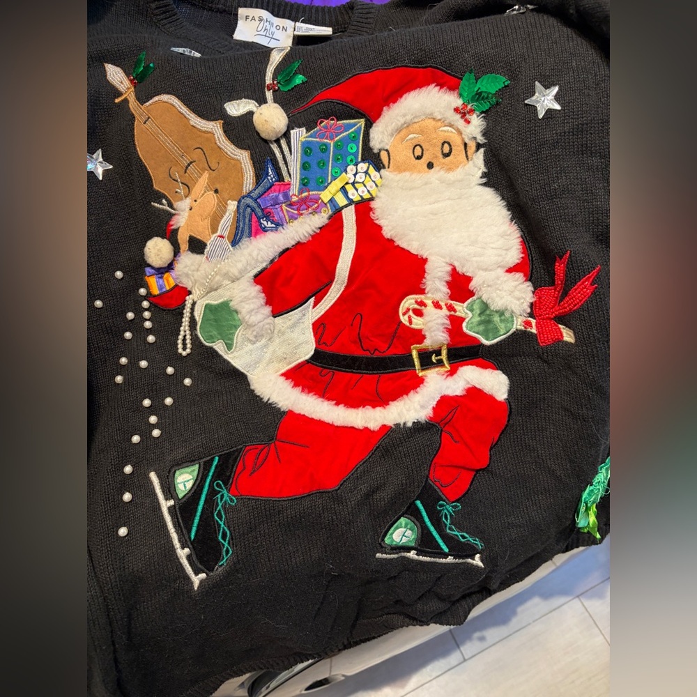 Vintage ugly Xmas sweater large
